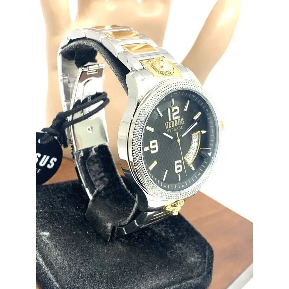 Versus by Versace Men's Watch VSPVT1821 Quartz Black Dial Two Tone Steel 44mm